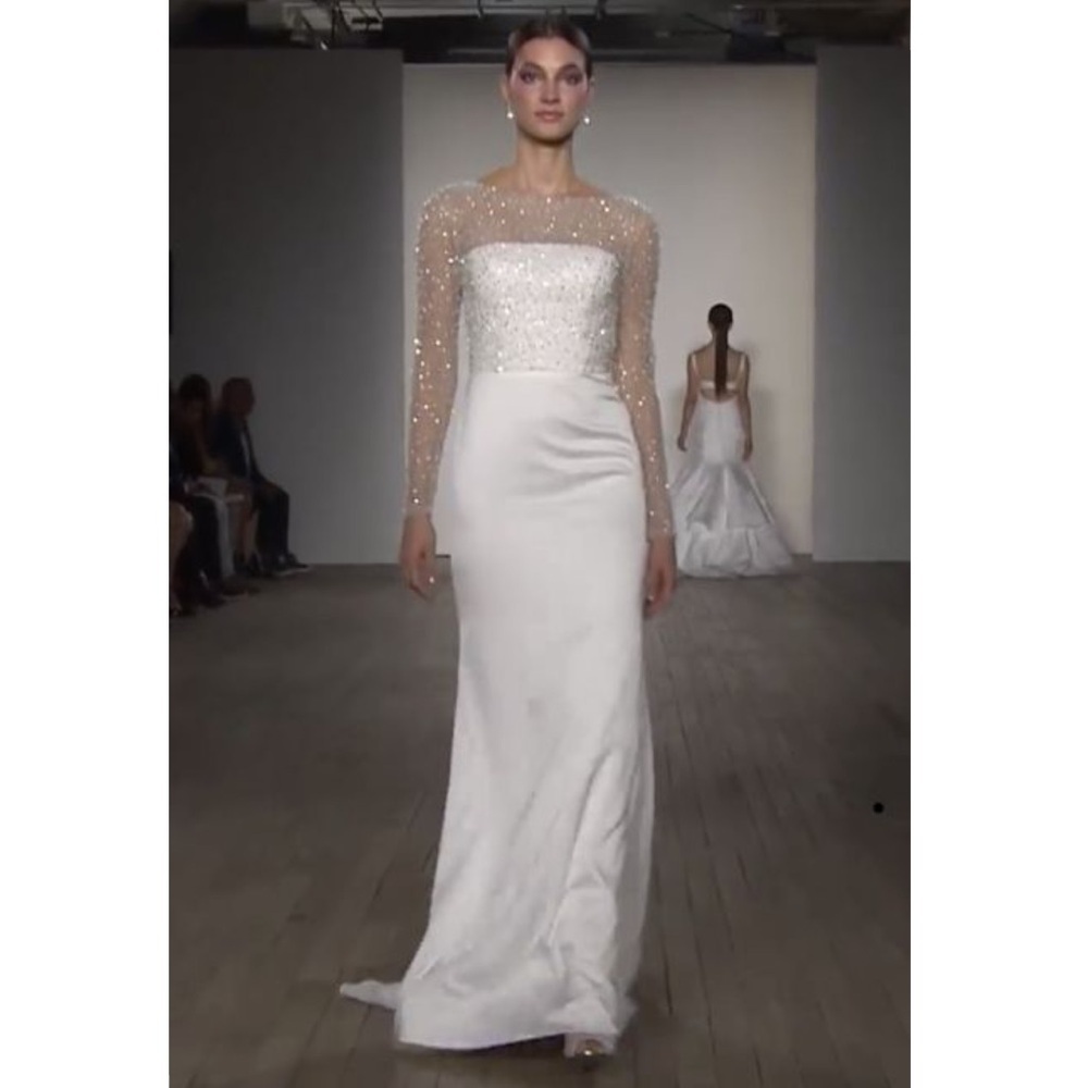 Allison Webb Alexa Beaded Illusion Back Silk Organza Wedding Gown NWT Size 8